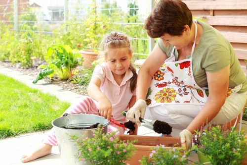 Customer reviewing gardening terms and appointment details